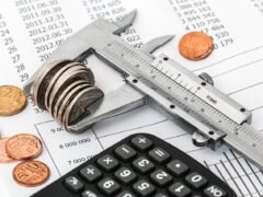 calculator and tax documents