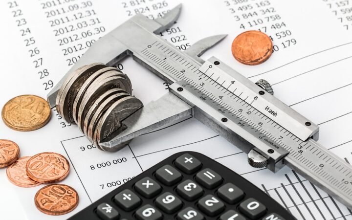 calculator and tax documents