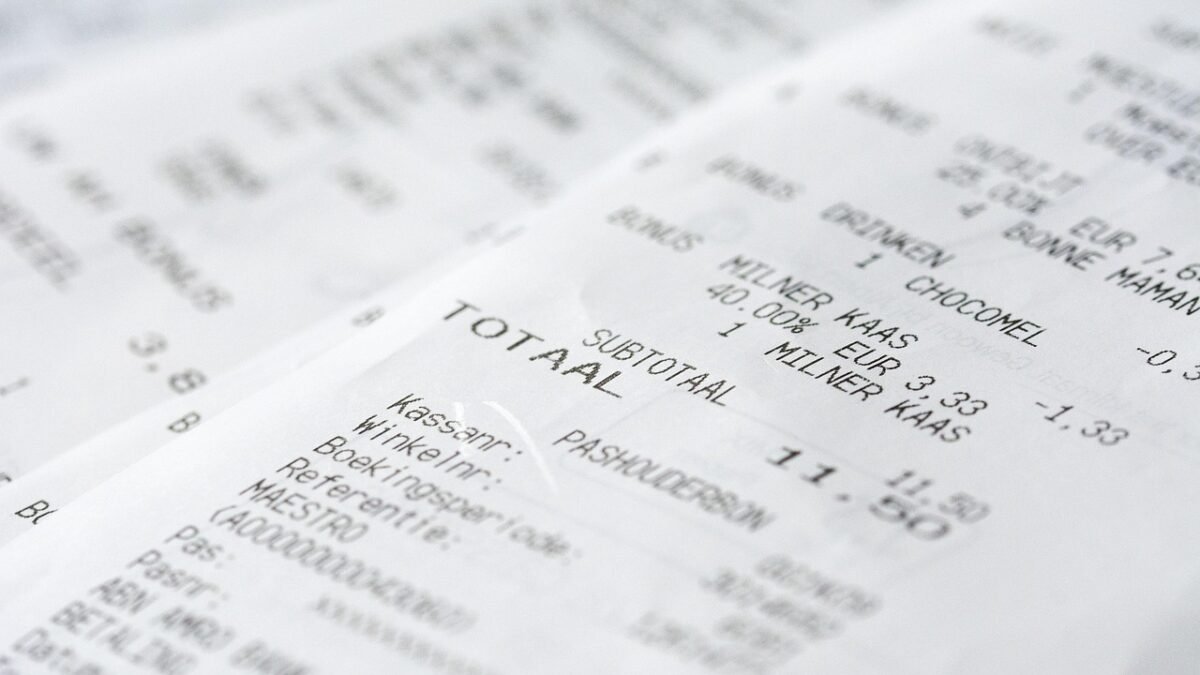 supermarket receipt prices