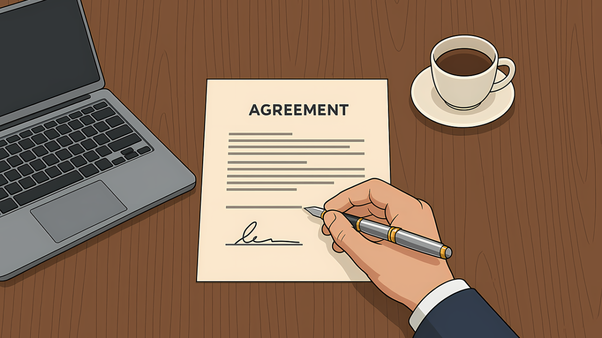 work contract signing