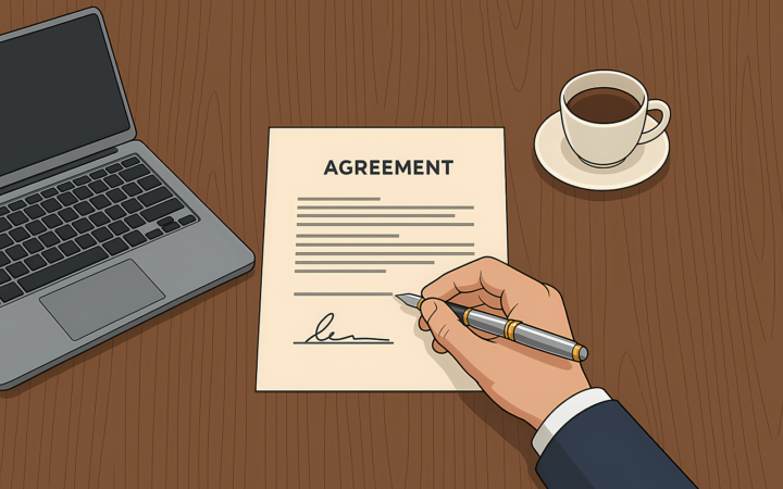 work contract signing
